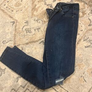 Tractr dark blue distressed skinny jeans